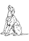 Coloring pages Howling Dog