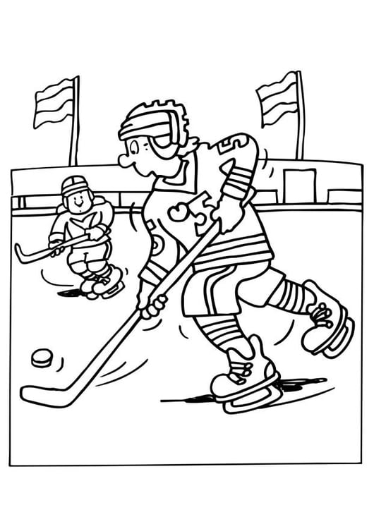 Coloring page ice hockey