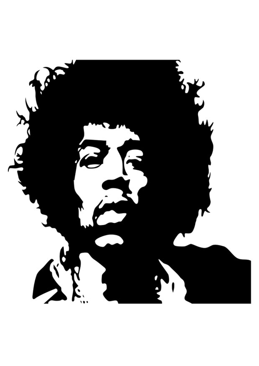 Coloring page Jimi Hendrix