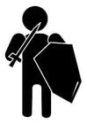 Coloring pages knight pictogram
