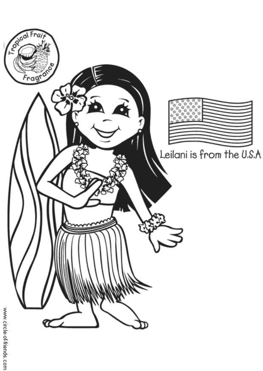 Coloring page Leilani from the USA