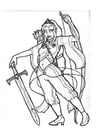 Coloring pages Mellia, archer queen