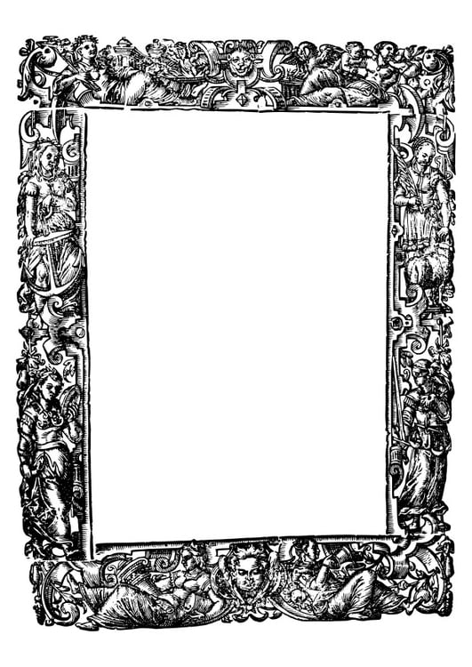 Coloring page Middle Ages frame