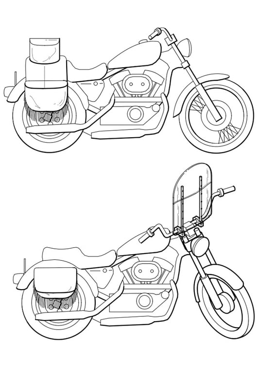 Coloring page motorbikes
