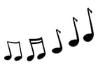 Coloring pages musical notes