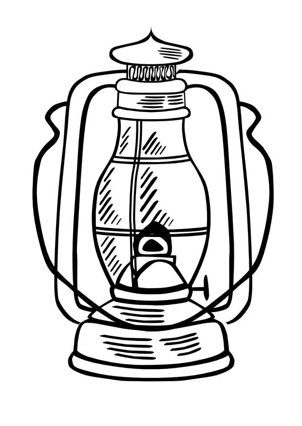 oil lamp. Coloring page oil lamp