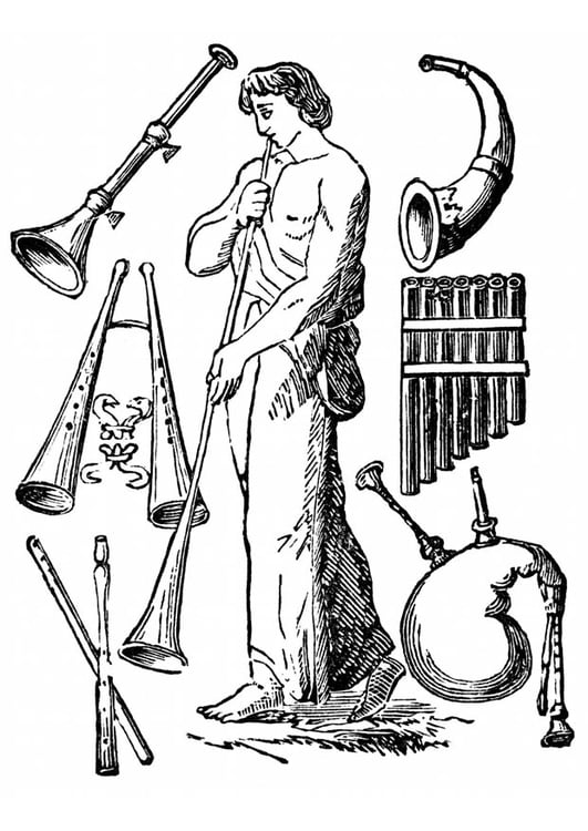 Coloring page old instruments