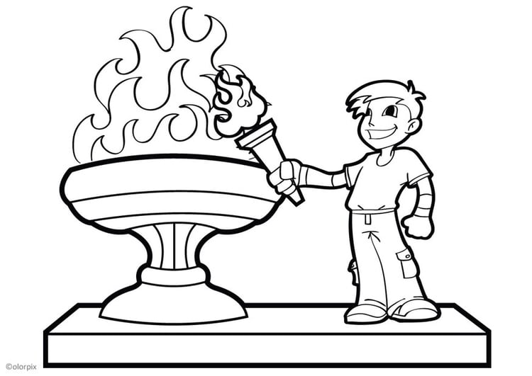 Coloring page olympic flame