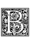 Coloring pages ornamental alphabet - B