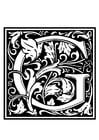 Coloring pages ornamental alphabet - G