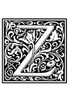 Coloring pages ornamental alphabet - Z
