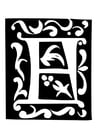 Coloring pages ornamental letter - f