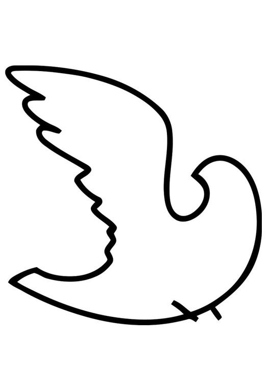 Coloring page peace dove img 19468