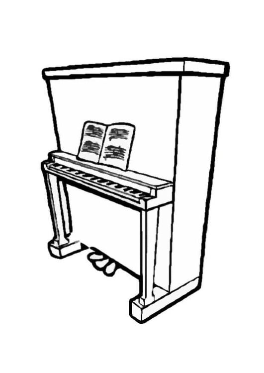 Coloring page piano 2