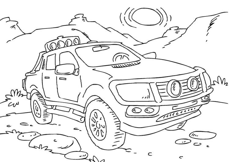 Coloring page pickup truck