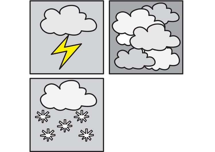 Coloring page pictograms weather 3