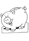 Coloring pages piggy bank