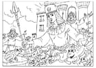 Coloring pages plague of frogs