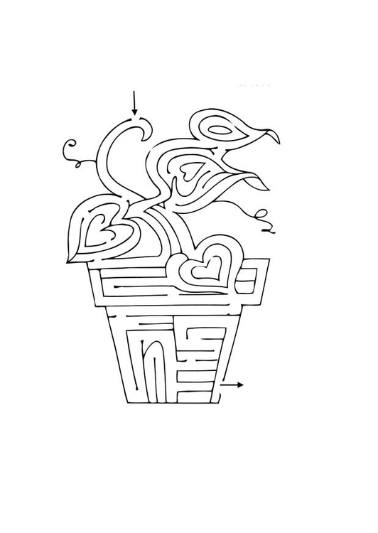 Coloring page plant maze