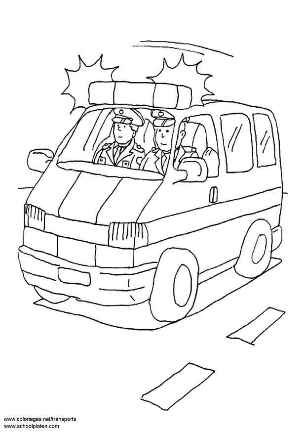 police car colouring pages