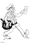 Coloring pages postal worker