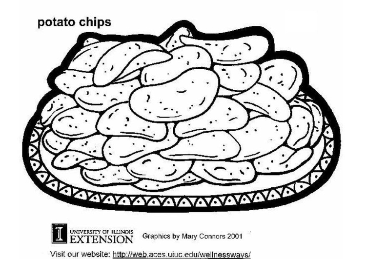 Coloring page potato chips