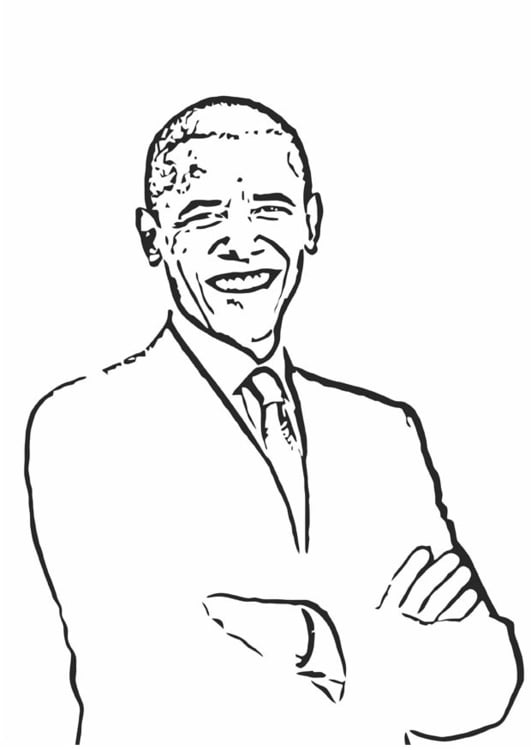 Coloring page President Barack Obama