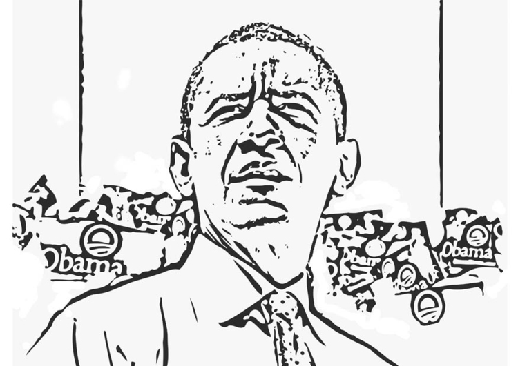 Coloring page President Barack Obama