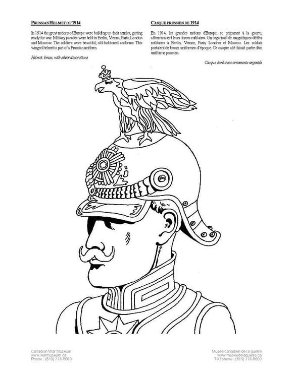 Coloring page Prusian helmet (1914)