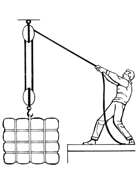 Coloring page pulley
