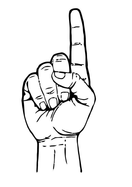Coloring page raise hand img 11882