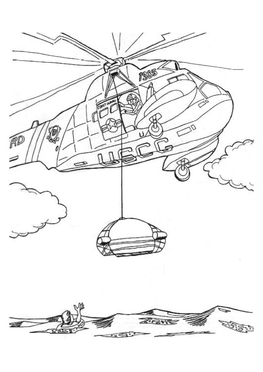 Rescue mission with helicopter