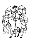 Coloring pages rider Mongolia