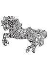 Coloring pages saddled horse