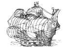Coloring pages sail boat