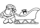 Coloring pages Santa Claus with sleigh
