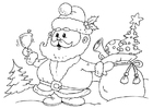 Coloring pages Santa Claus with gifts