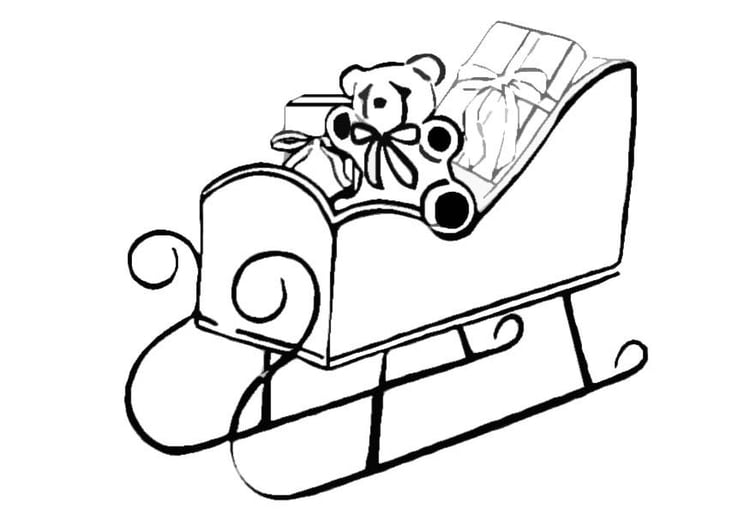 Coloring page sleigh