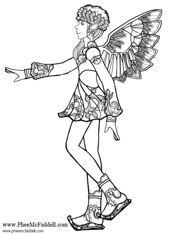 Coloring page snowflake fairy 2