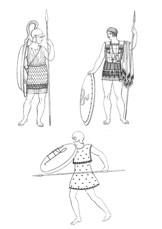 Coloring page Soldier of ancient Greece