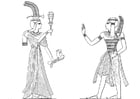 Coloring pages son and daughter of Ramses II