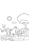 Coloring pages spring, gardening
