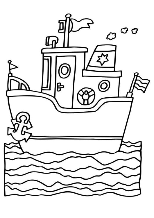 Coloring page steam ship