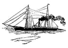 Coloring pages steam ship