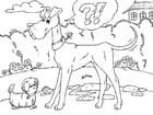 Coloring pages tall dog and small dog