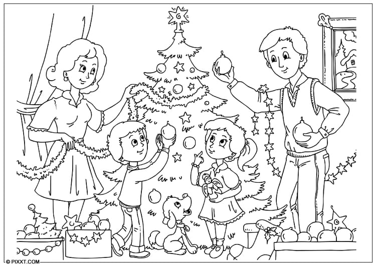 Coloring page to decorate the Christmas tree