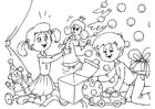 Coloring pages to unwrap gifts