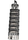 Coloring pages tower of Pisa