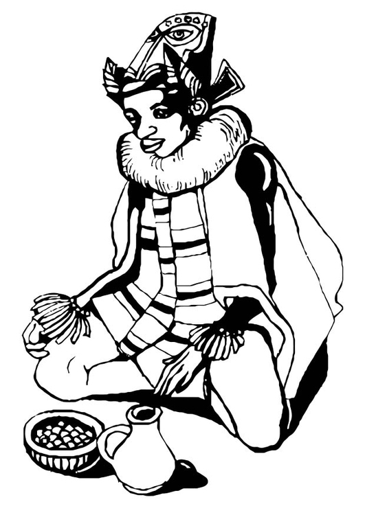 Coloring page tradition African dress