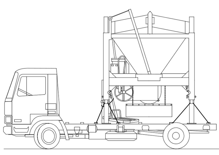 Coloring page truck - sand mixer